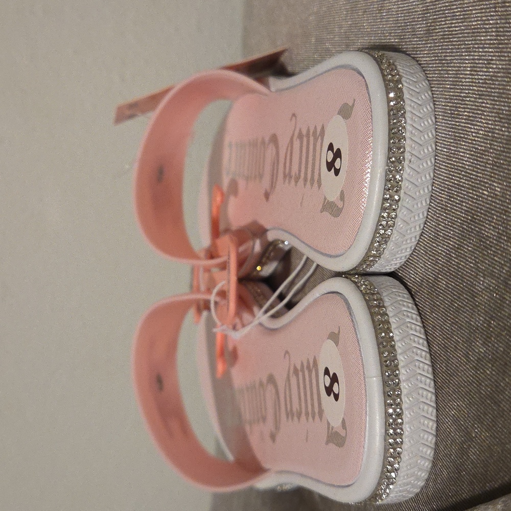 New Juicy Couture Blush Pink Yaresi 2 Rhinestone Slip On Slide Sandals - Picture 6 of 12